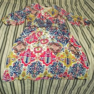 Flowy boho print design dress